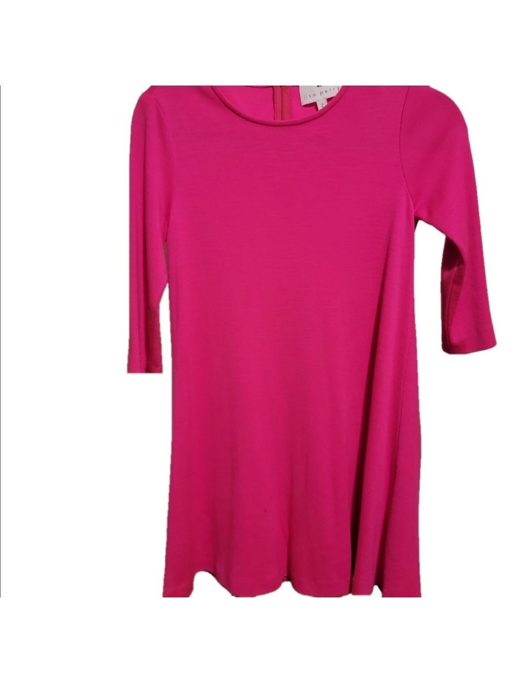 Lisa Perry Hot Pink Wool Shift Dress Size 2